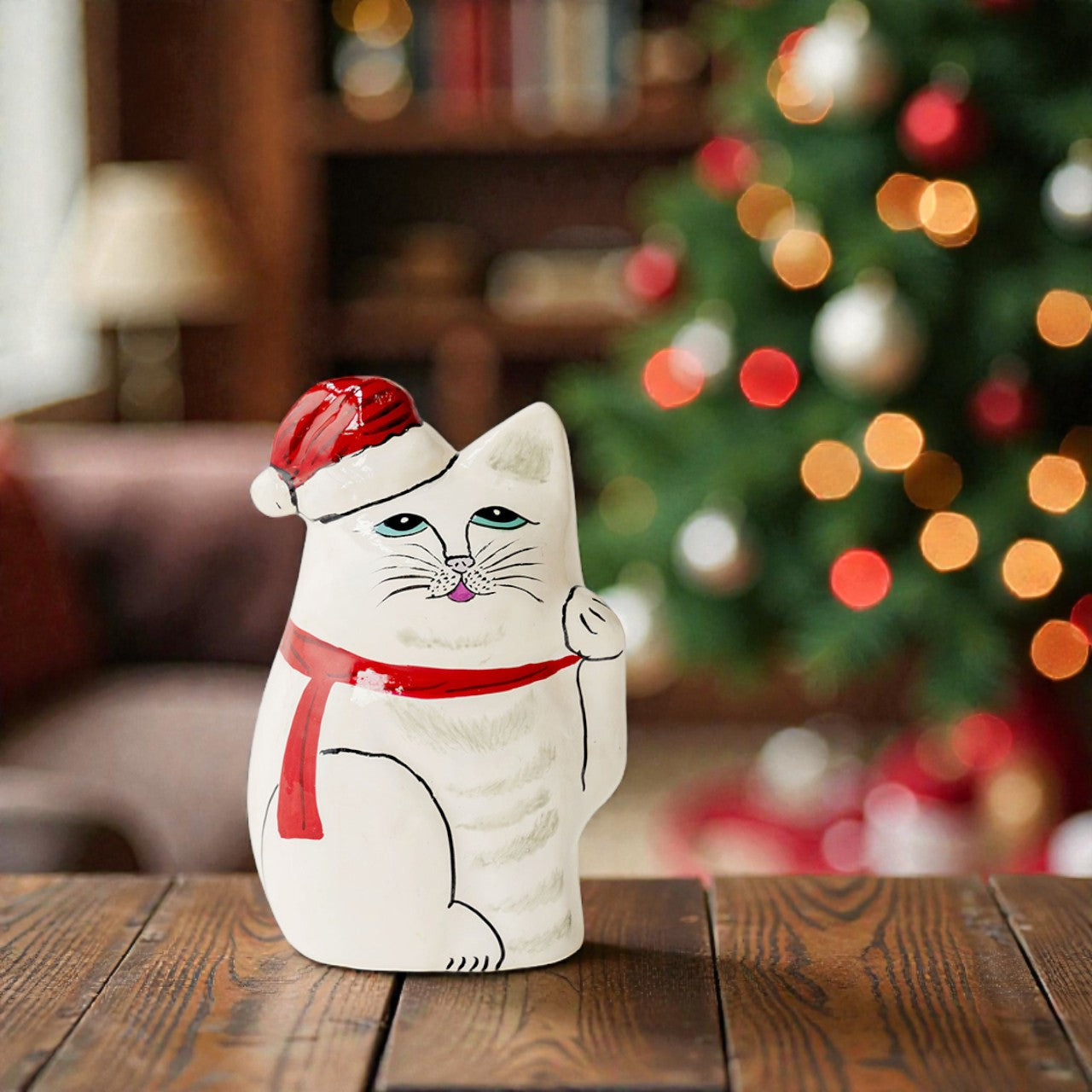 張り子の招き猫 クリスマスバージョン – 生活雑貨 育てる道具ILMA+