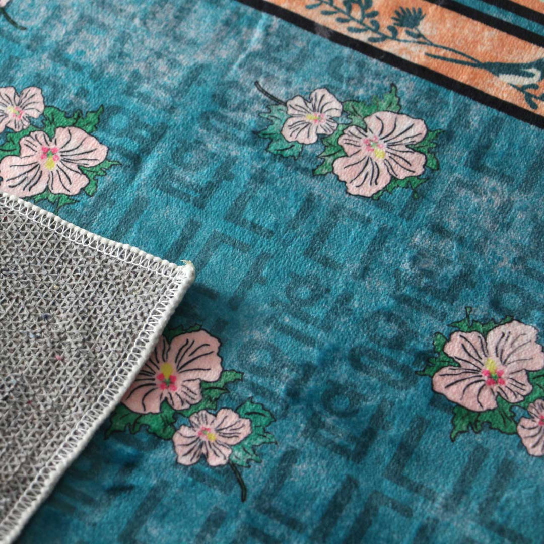 ウォッシャブルラグ 玄関マット Hibiscus Syriacus