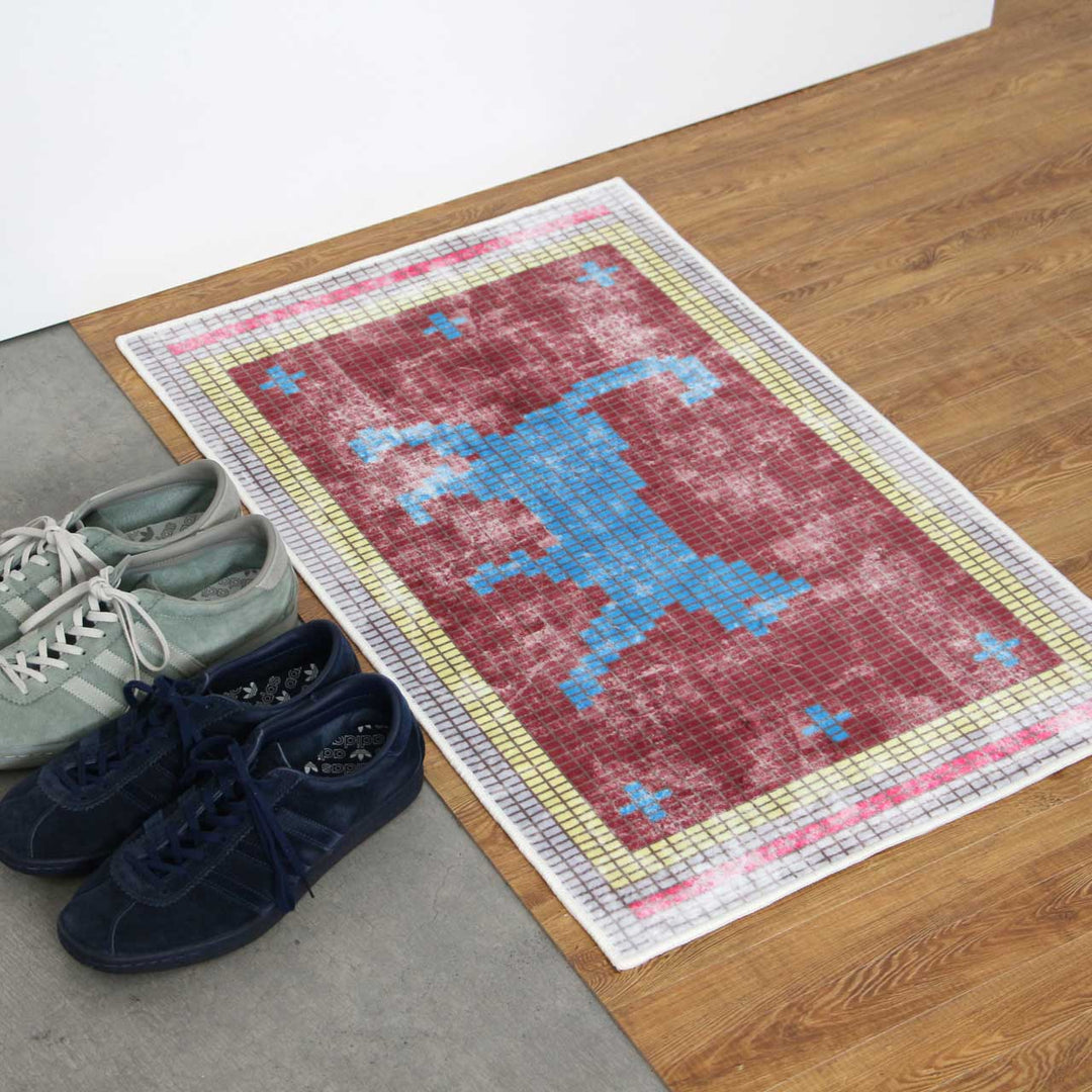 ウォッシャブルラグ 玄関マット Walking Cat