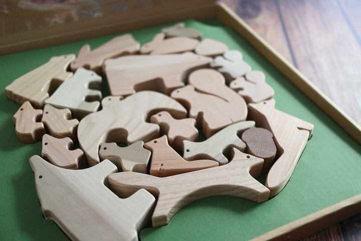 オークヴィレッジ 森のどうぶつみき 積み木 知育玩具 国産 正規品