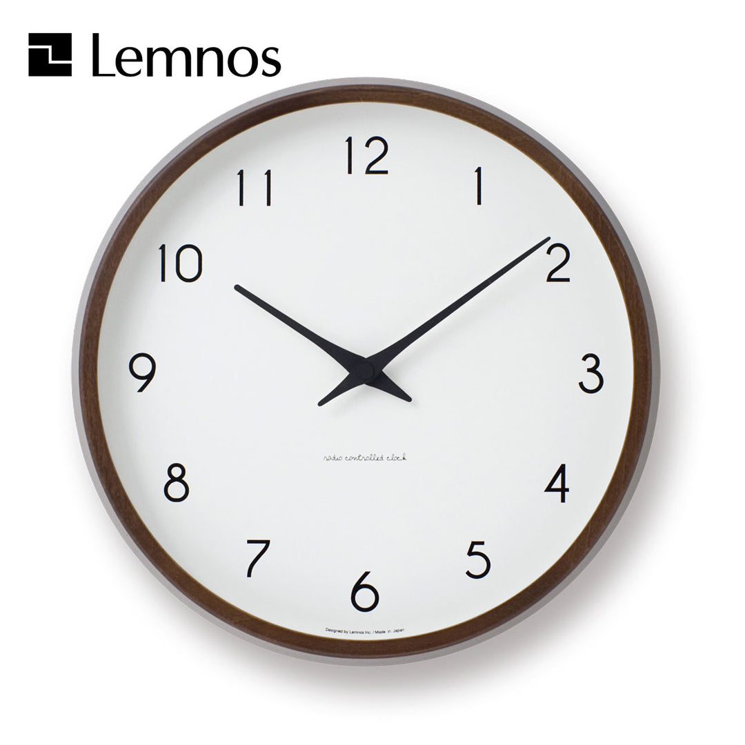 レムノス カンパーニュ 壁掛け電波時計 ナチュラル / ブラウン Lemnos